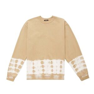 Talentless Tie-Dye Border Wash Crewneck in Sand